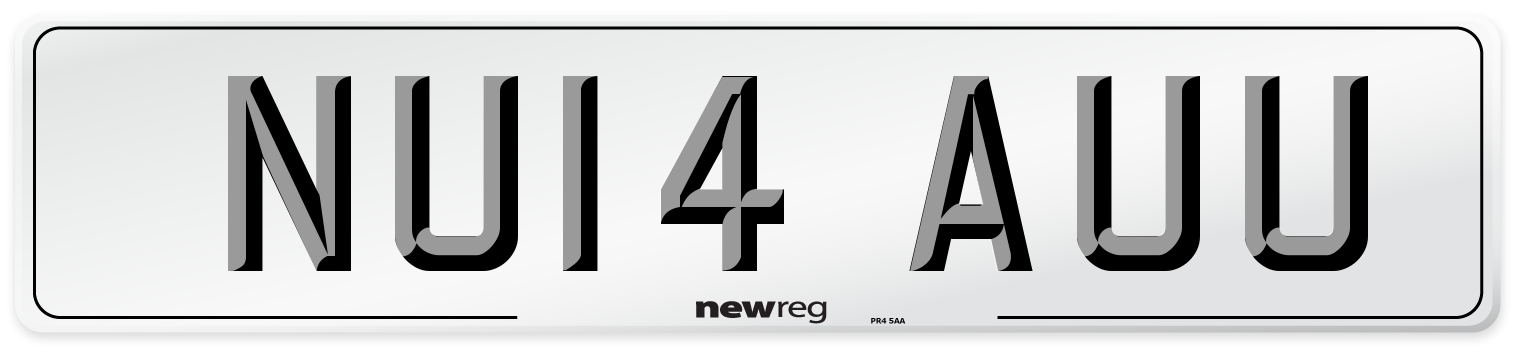 NU14 AUU Number Plate from New Reg
